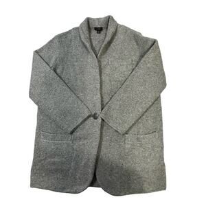 J. Crew Cocoon Sweater Blazer Relaxed Wool Alpaca Blend Preppy Grey Size Small